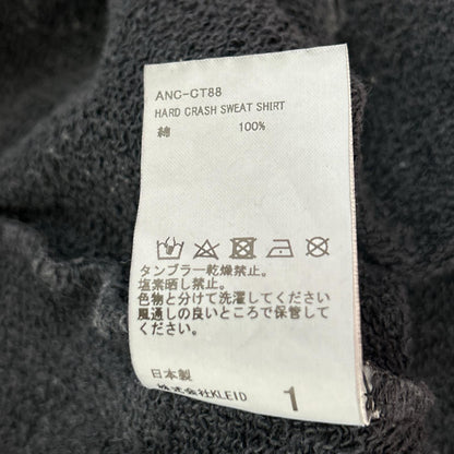 ANCELLM アンセルム ANC-CT88 25SS ブラック HARD CRASH SWEAT SHIRT ハードクラッシュスウェットシャツ トップス