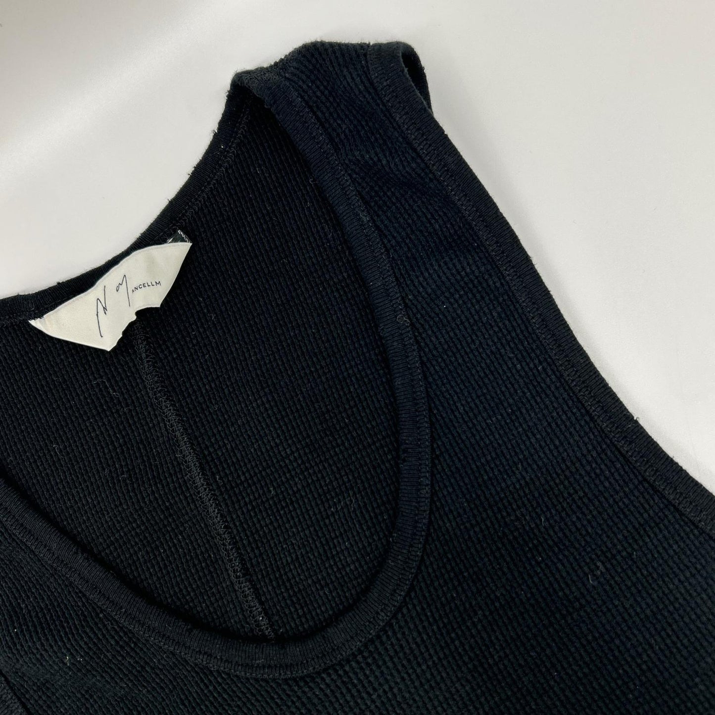 ANCELLM アンセルム ANC-CT57 24SS ブラック DAMAGE WAFFLE TANK TOP ダメージワッフルタンクトップ トップス