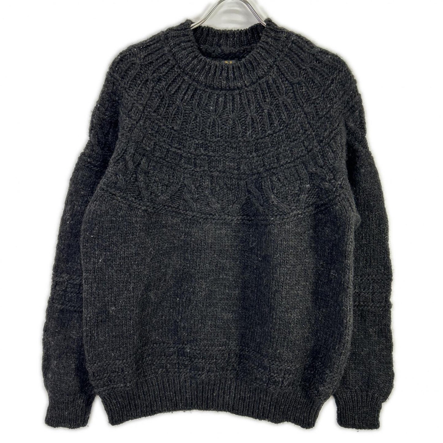BATONER バトナー BN-21FM-054 ブラック SPREAD ALAN CREW NECK アランクルーネックニット トップス