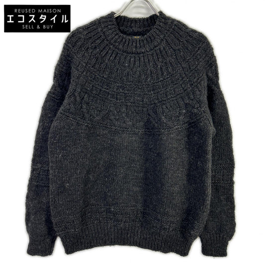 BATONER バトナー BN-21FM-054 ブラック SPREAD ALAN CREW NECK アランクルーネックニット トップス