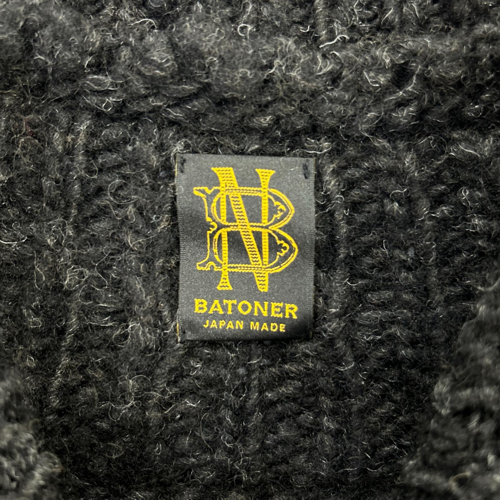BATONER バトナー BN-21FM-054 ブラック SPREAD ALAN CREW NECK アランクルーネックニット トップス