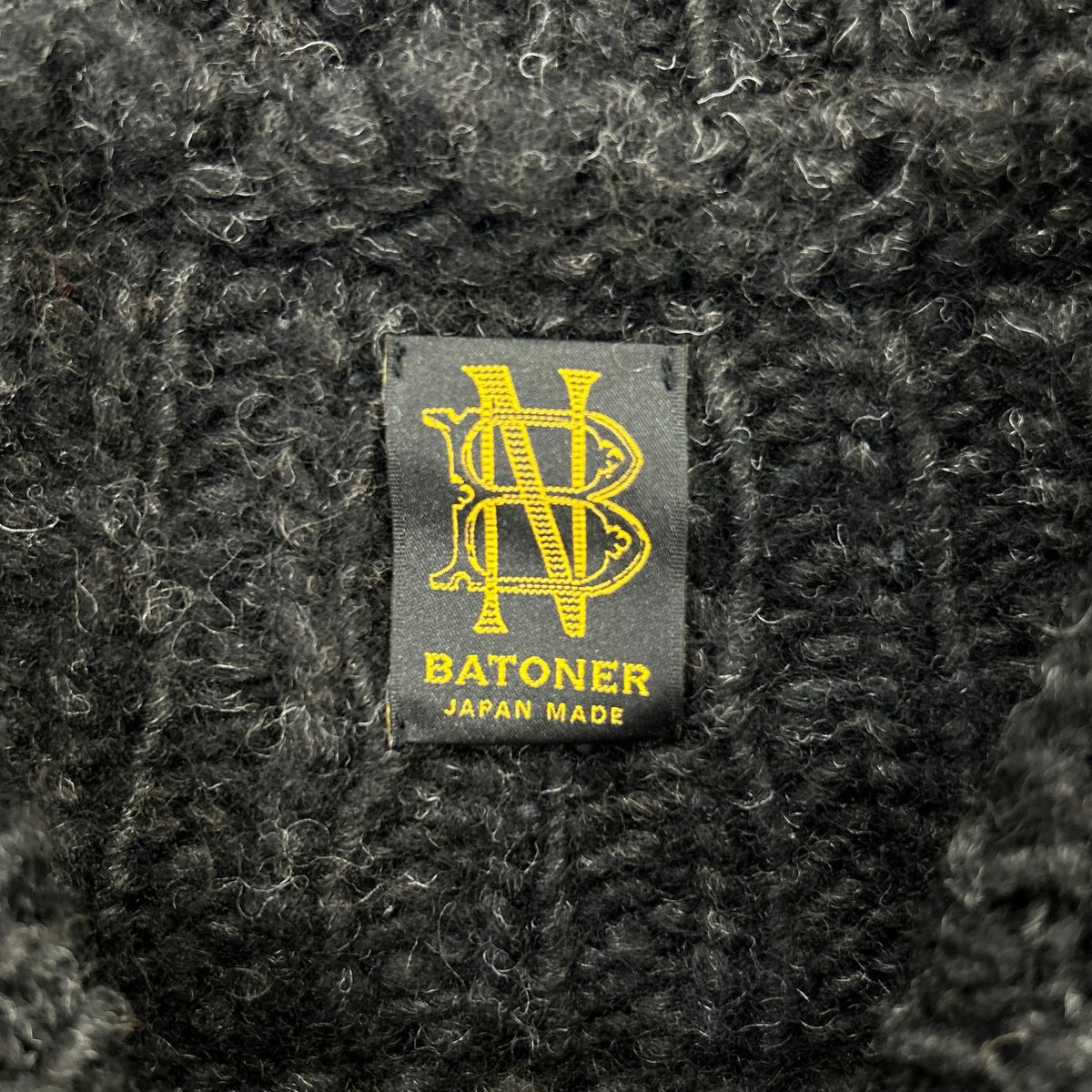 BATONER バトナー BN-21FM-054 ブラック SPREAD ALAN CREW NECK アランクルーネックニット トップス