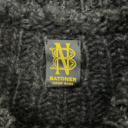 BATONER バトナー BN-21FM-054 ブラック SPREAD ALAN CREW NECK アランクルーネックニット トップス