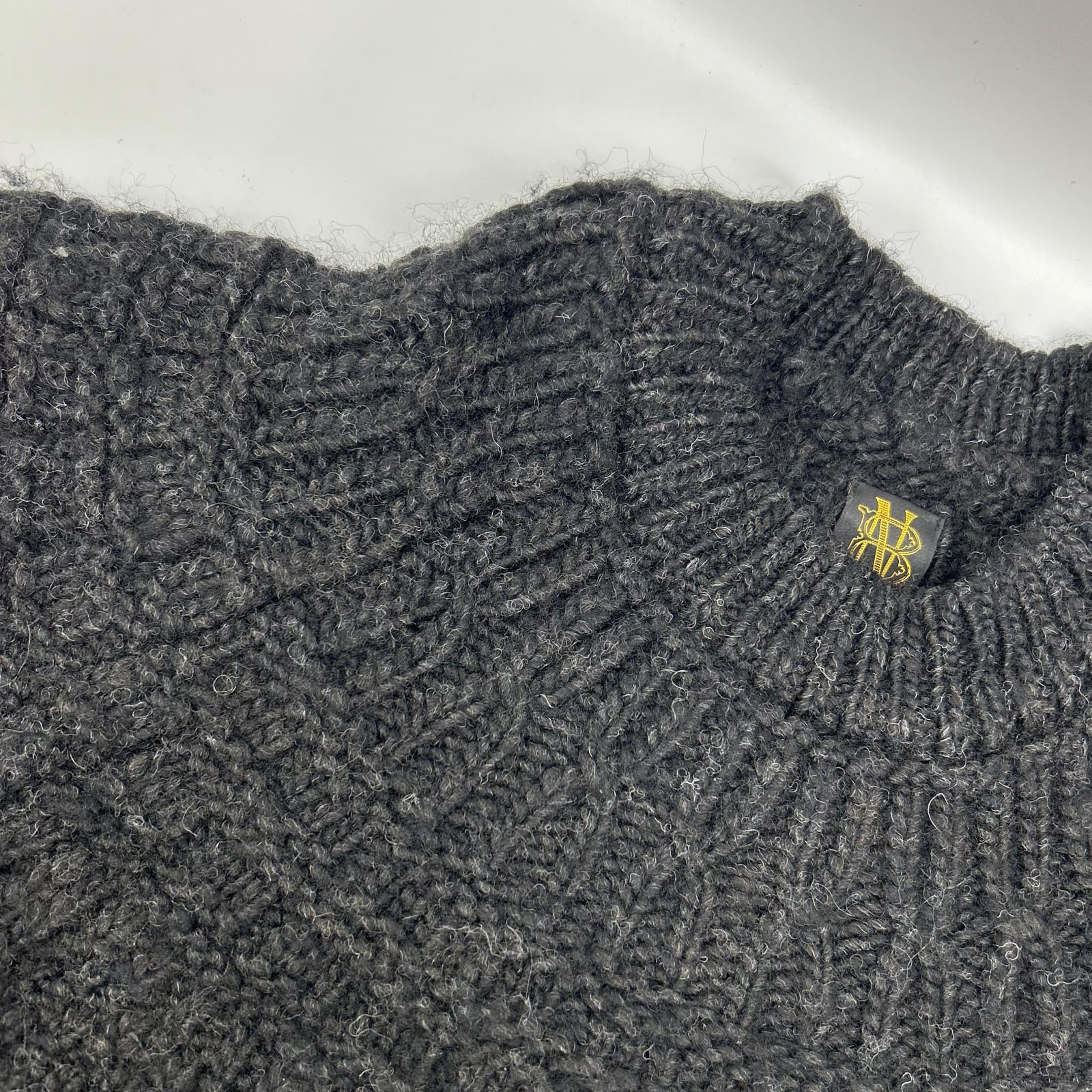 BATONER バトナー BN-21FM-054 ブラック SPREAD ALAN CREW NECK アランクルーネックニット トップス