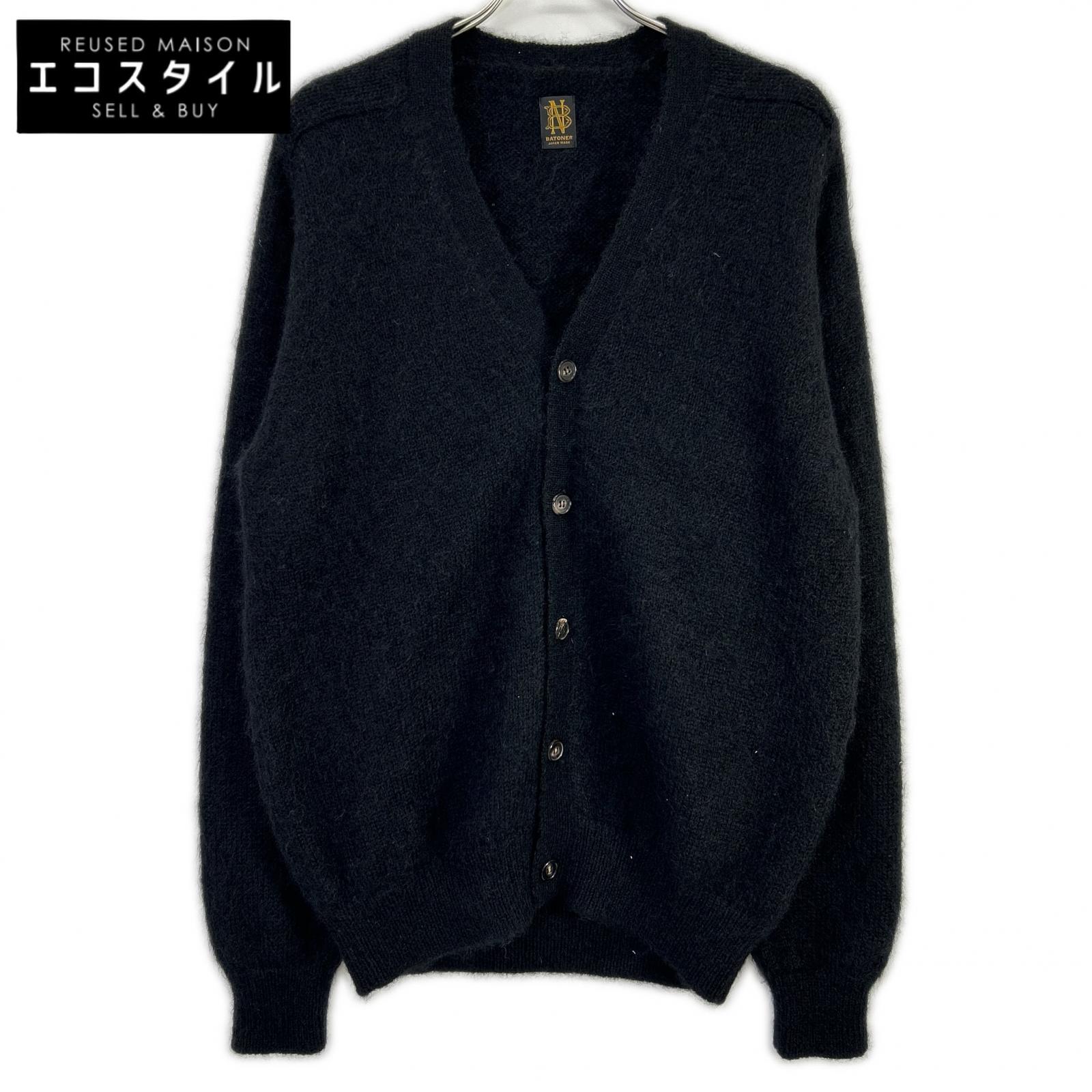 BATONER バトナー BN-22FW-065 ブラック モヘヤ100 PURE MOHAIR CARDIGAN ピュアモヘアカーディガン トップス