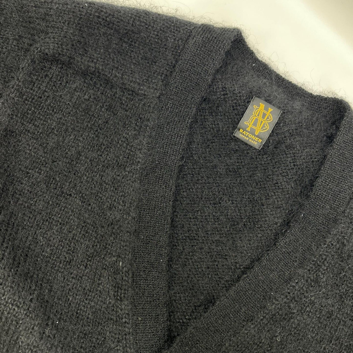 BATONER バトナー BN-22FW-065 ブラック モヘヤ100 PURE MOHAIR CARDIGAN ピュアモヘアカーディガン トップス