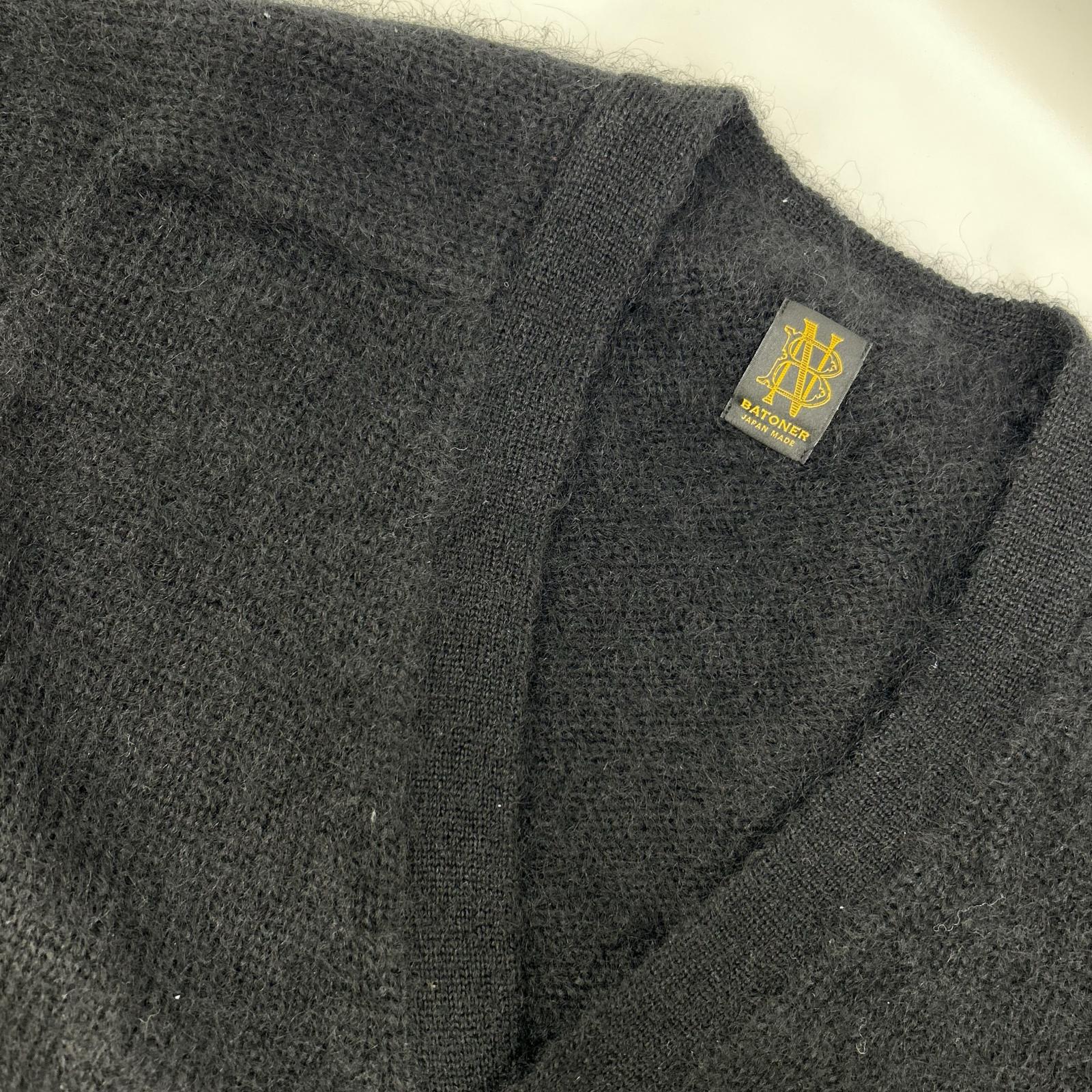 BATONER バトナー BN-22FW-065 ブラック モヘヤ100 PURE MOHAIR CARDIGAN ピュアモヘアカーディガン トップス