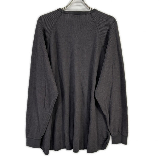 Graphpaper グラフペーパー GU231-70318B グレー Waffle L/S Henley Neck Tee ヘンリーネック長袖カットソー トップス