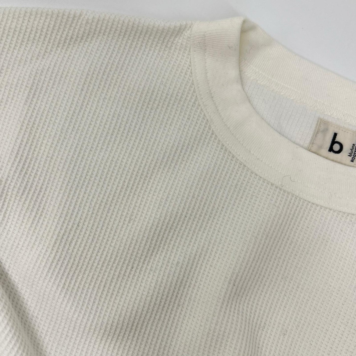blurhms ブラームス ホワイト Rough & Smooth Thermal Baseball ワッフルカットソー トップス