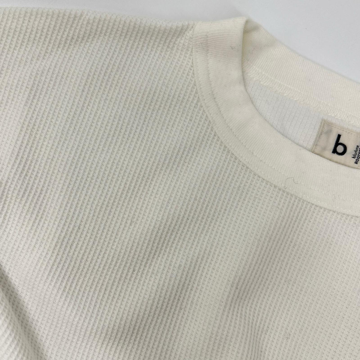 blurhms ブラームス ホワイト Rough & Smooth Thermal Baseball ワッフルカットソー トップス