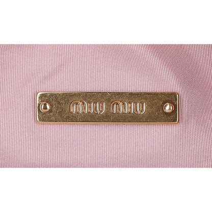 MIUMIU ミュウミュウ 美品 5NE841 パイル素材 テリークロスミニバッグ キャンバステープ ワンショルダーバッグ ハンドバッグ