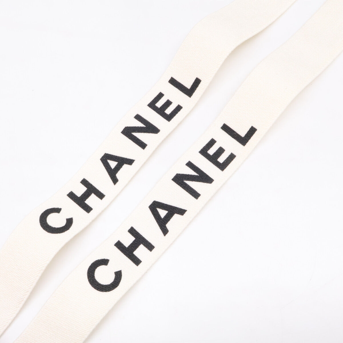 CHANEL シャネル 新品同様 97P レザー/ファブリック ロゴデザイン サスペンダー ベルト
