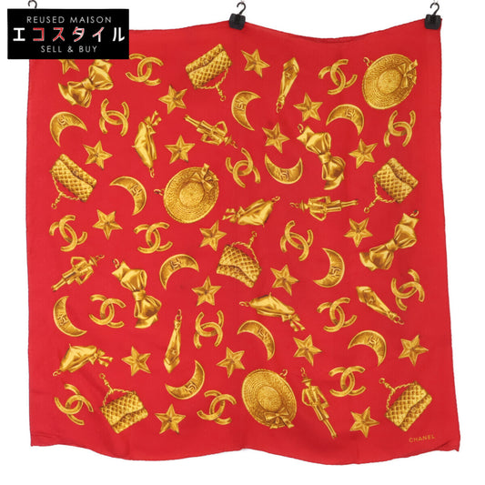 CHANEL vintage Coco mark all-over-print silk scarf