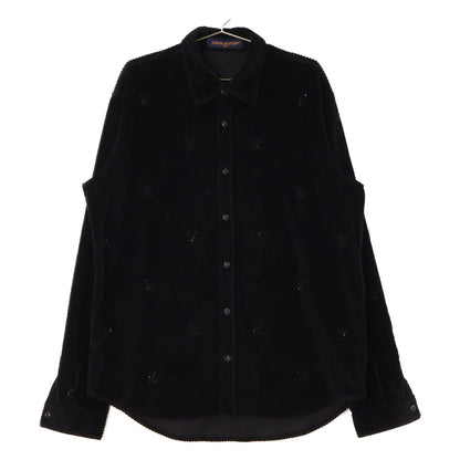 LOUIS VUITTON ルイヴィトン 【美品/国内正規/25SS】RM251M9 MPU HSS35W LVラインストーンロゴ コーデュロイ 長袖シャツ トップス