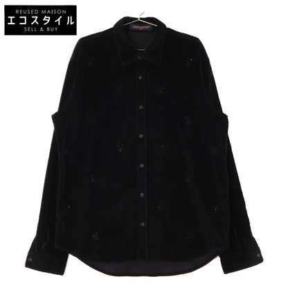 LOUIS VUITTON ルイヴィトン 【美品/国内正規/25SS】RM251M9 MPU HSS35W LVラインストーンロゴ コーデュロイ 長袖シャツ トップス
