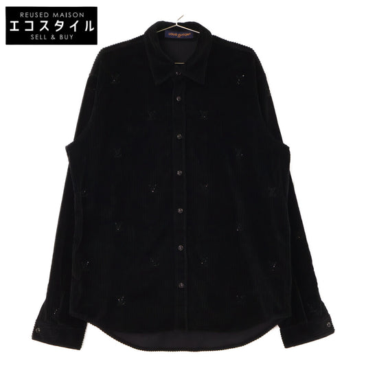 LOUIS VUITTON ルイヴィトン 【美品/国内正規/25SS】RM251M9 MPU HSS35W LVラインストーンロゴ コーデュロイ 長袖シャツ トップス