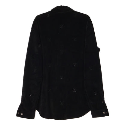 LOUIS VUITTON ルイヴィトン 【美品/国内正規/25SS】RM251M9 MPU HSS35W LVラインストーンロゴ コーデュロイ 長袖シャツ トップス