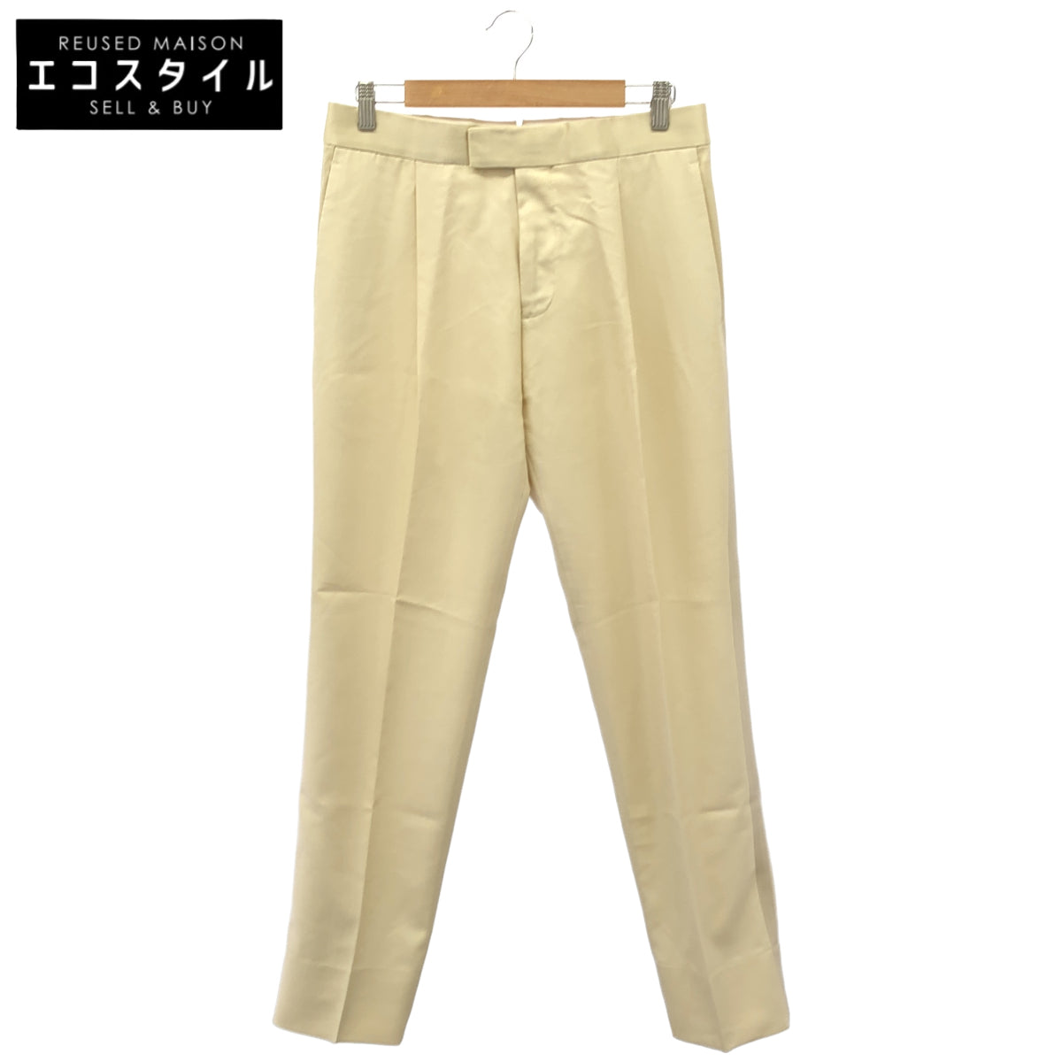 LOUIS VUITTON ルイヴィトン 12SS RM121 H1PA73WY8 アイボリー シルクウール センタープレススラックスパンツ ボトムス
