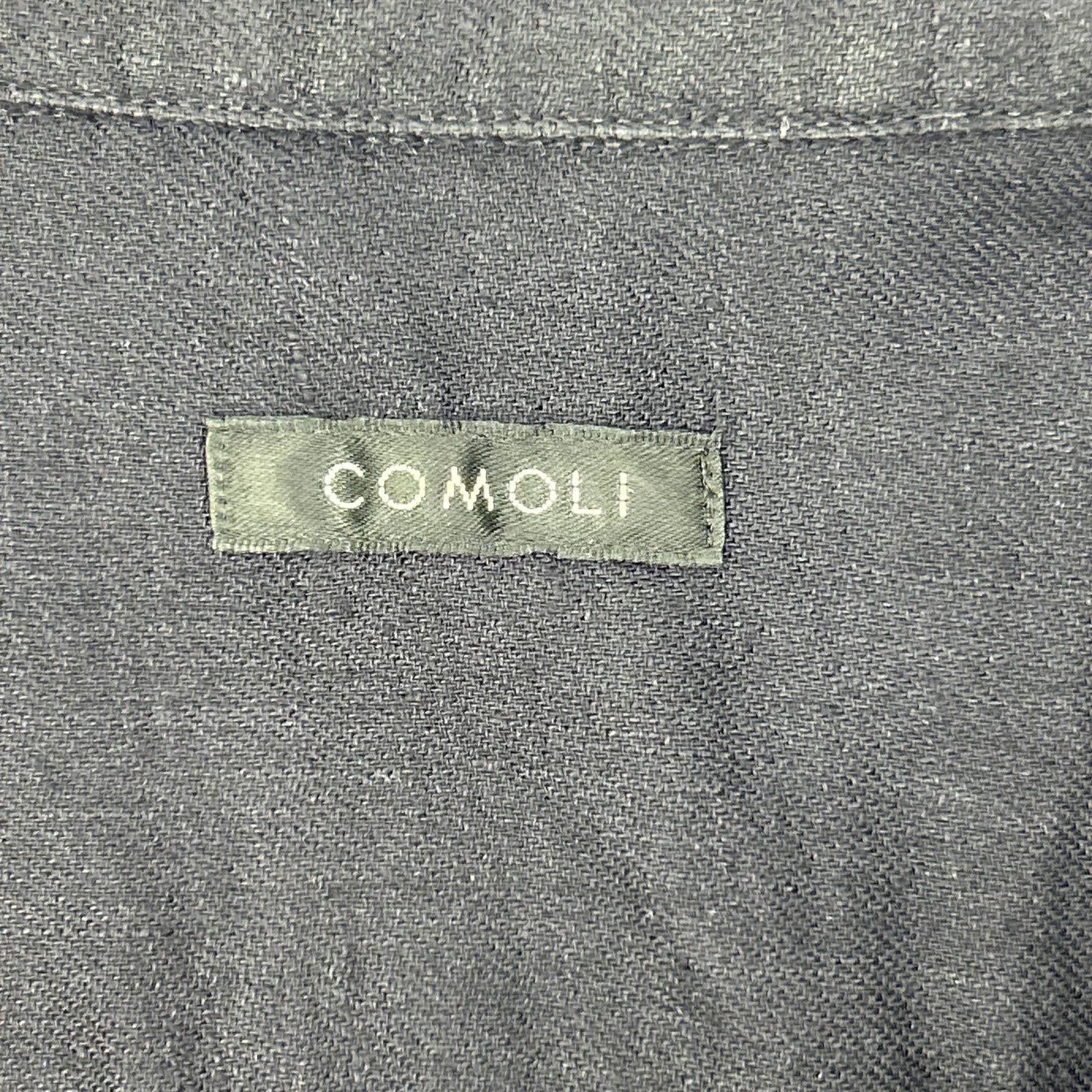 COMOLI コモリ 23SS X01-02023 ネイビー リネン100 リネンツイル スキッパーシャツ トップス