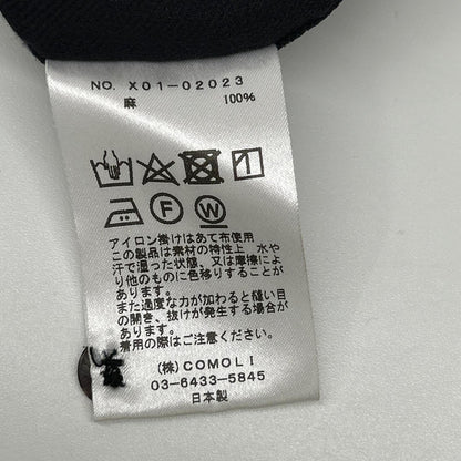 COMOLI コモリ 23SS X01-02023 ネイビー リネン100 リネンツイル スキッパーシャツ トップス