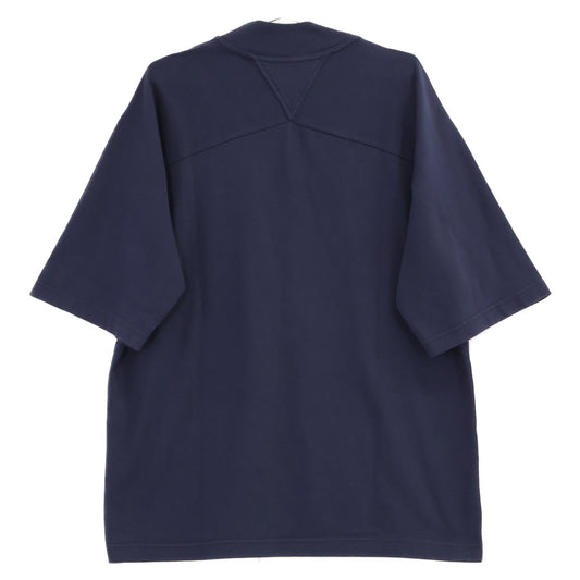 BOTTEGA VENETA ボッテガヴェネタ 729327 ネイビー バックトライアングルデザイン モックネックTプルオーバーTシャツ トップス