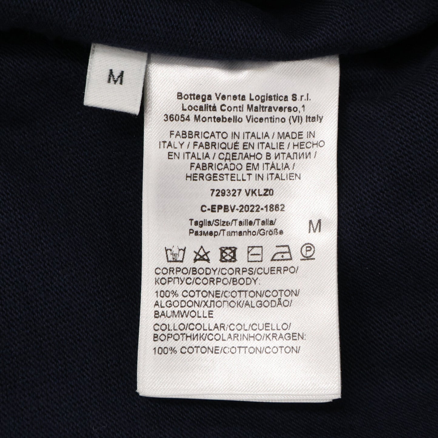 BOTTEGA VENETA ボッテガヴェネタ 729327 ネイビー バックトライアングルデザイン モックネックTプルオーバーTシャツ トップス