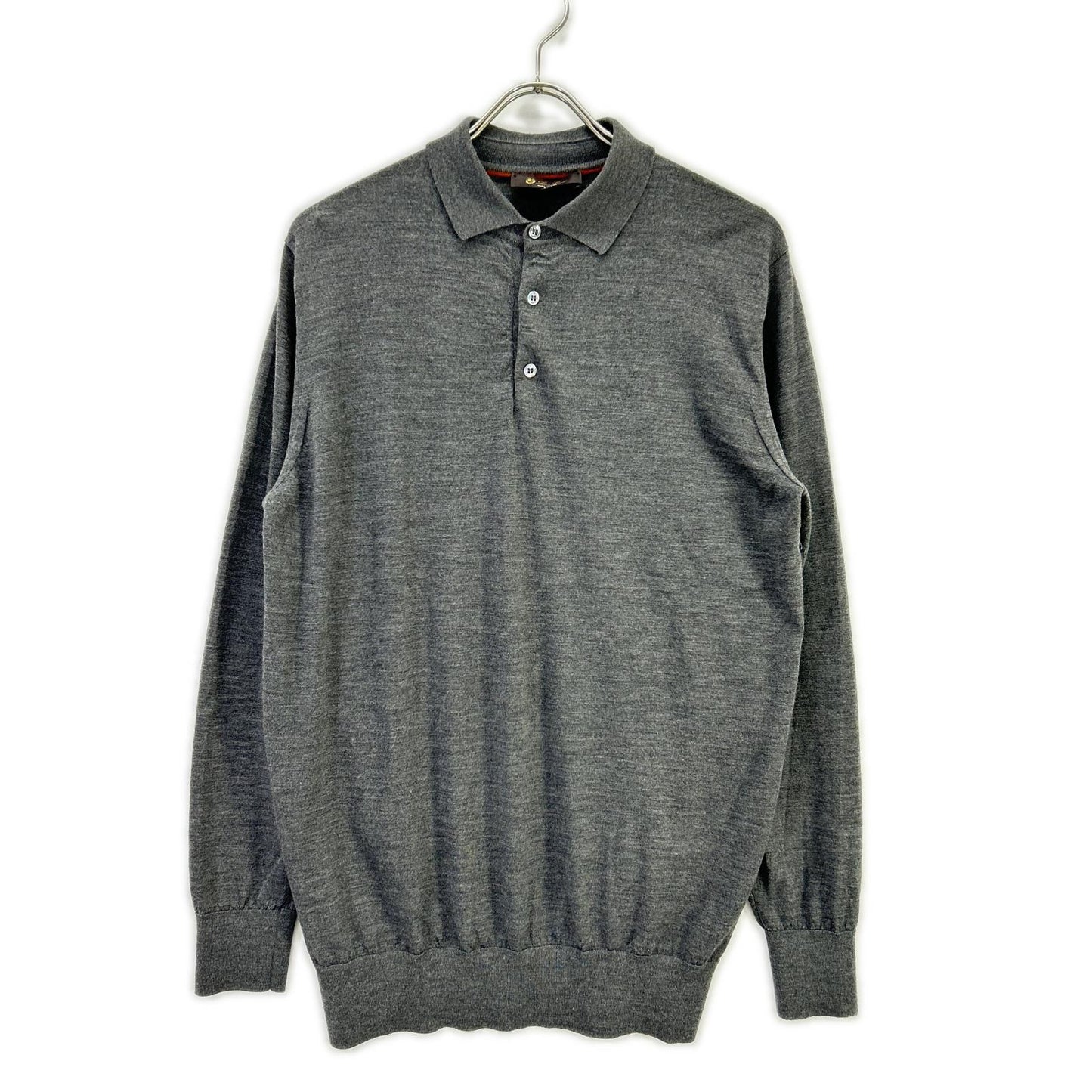 Loro Piana ロロピアーナ FAI2551 グレー ウール100 Ml・ポロ プルオーバーニットポロシャツ トップス