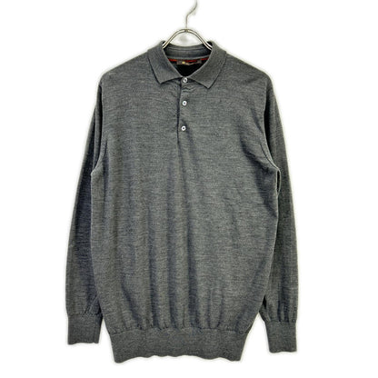 Loro Piana ロロピアーナ FAI2551 グレー ウール100 Ml・ポロ プルオーバーニットポロシャツ トップス