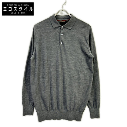 Loro Piana ロロピアーナ FAI2551 グレー ウール100 Ml・ポロ プルオーバーニットポロシャツ トップス