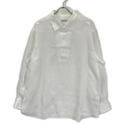 Loro Piana ロロピアーナ MAA8675 ホワイト リネン100 プルオーバー長袖シャツ トップス
