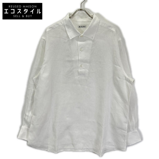 Loro Piana ロロピアーナ MAA8675 ホワイト リネン100 プルオーバー長袖シャツ トップス