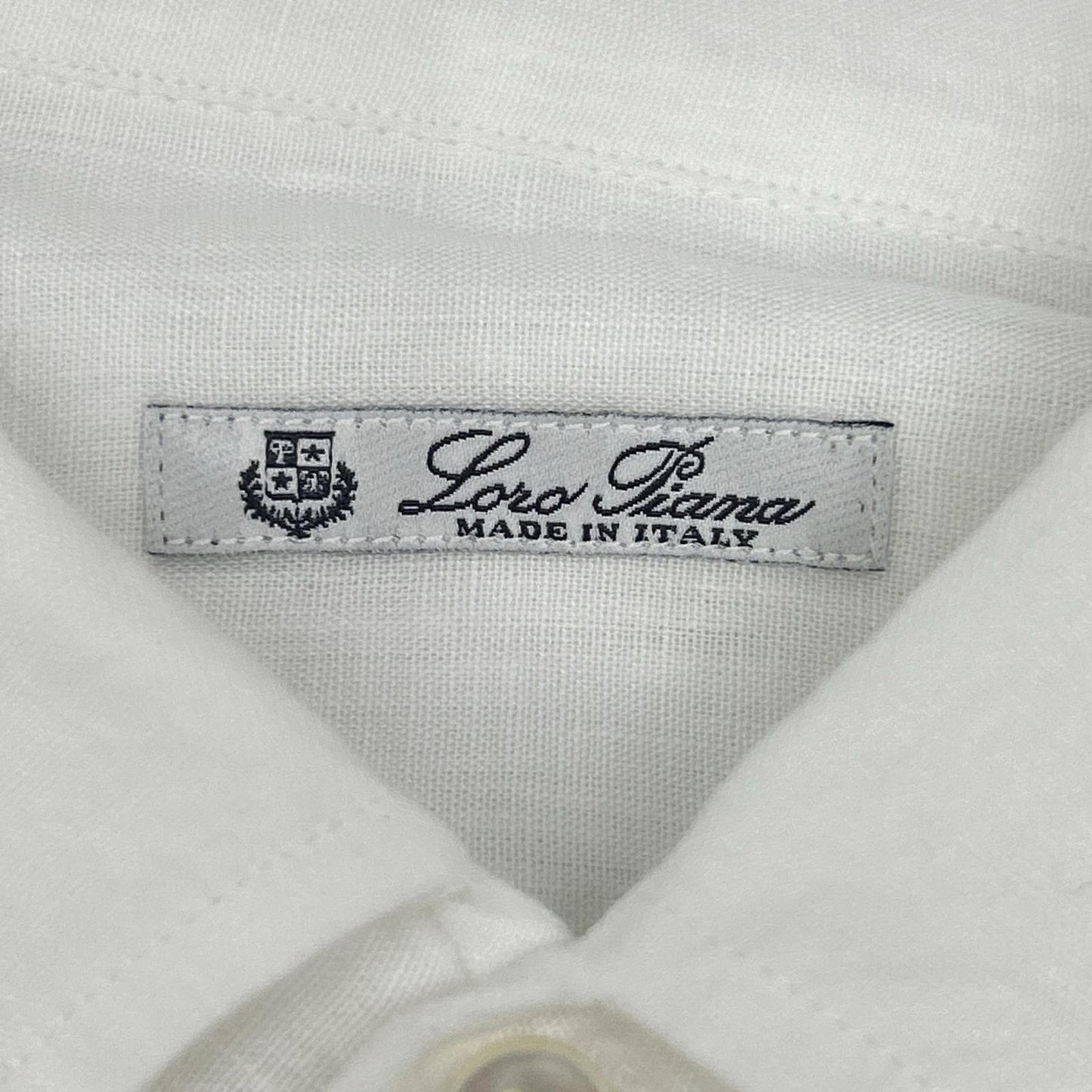 Loro Piana ロロピアーナ MAA8675 ホワイト リネン100 プルオーバー長袖シャツ トップス