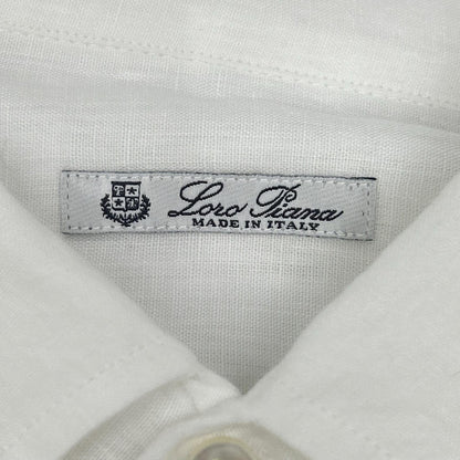 Loro Piana ロロピアーナ MAA8675 ホワイト リネン100 プルオーバー長袖シャツ トップス