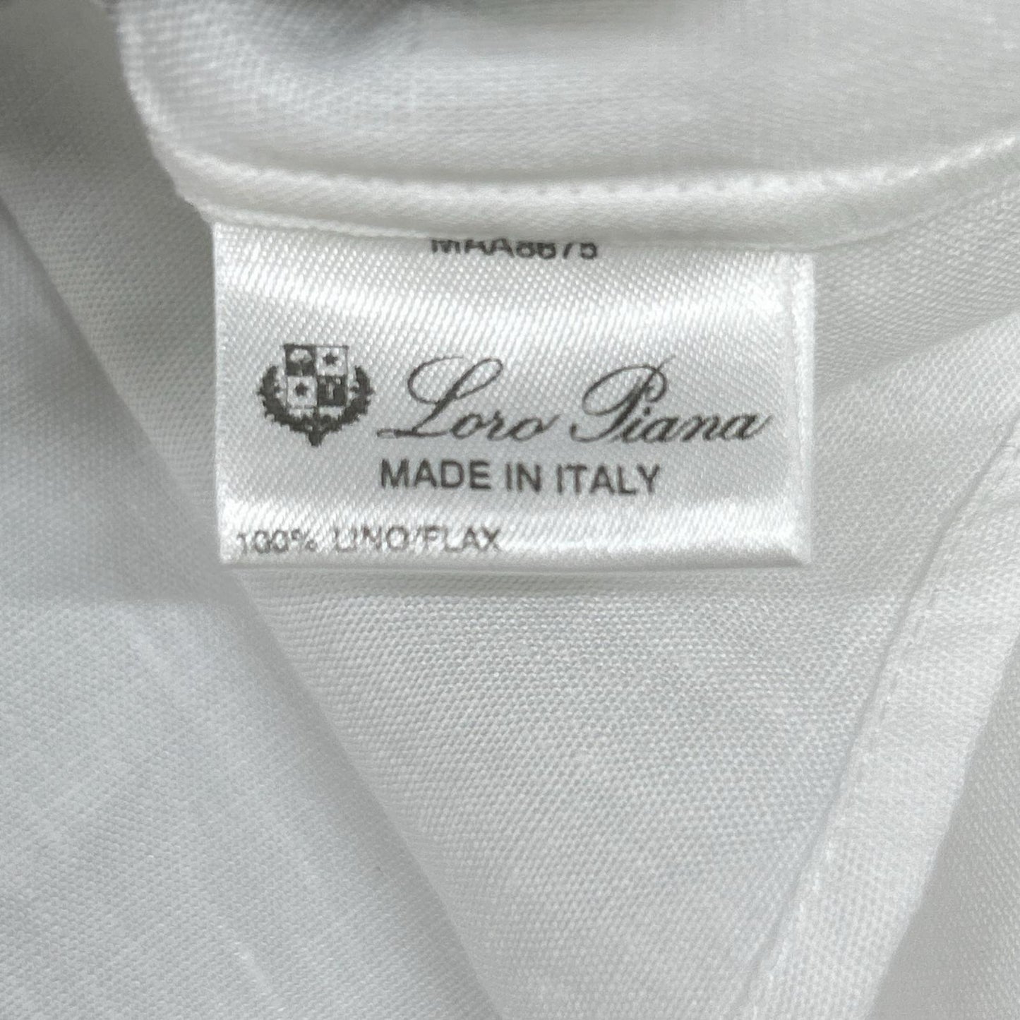 Loro Piana ロロピアーナ MAA8675 ホワイト リネン100 プルオーバー長袖シャツ トップス
