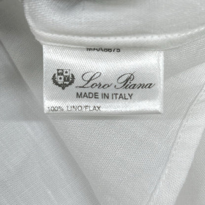Loro Piana ロロピアーナ MAA8675 ホワイト リネン100 プルオーバー長袖シャツ トップス