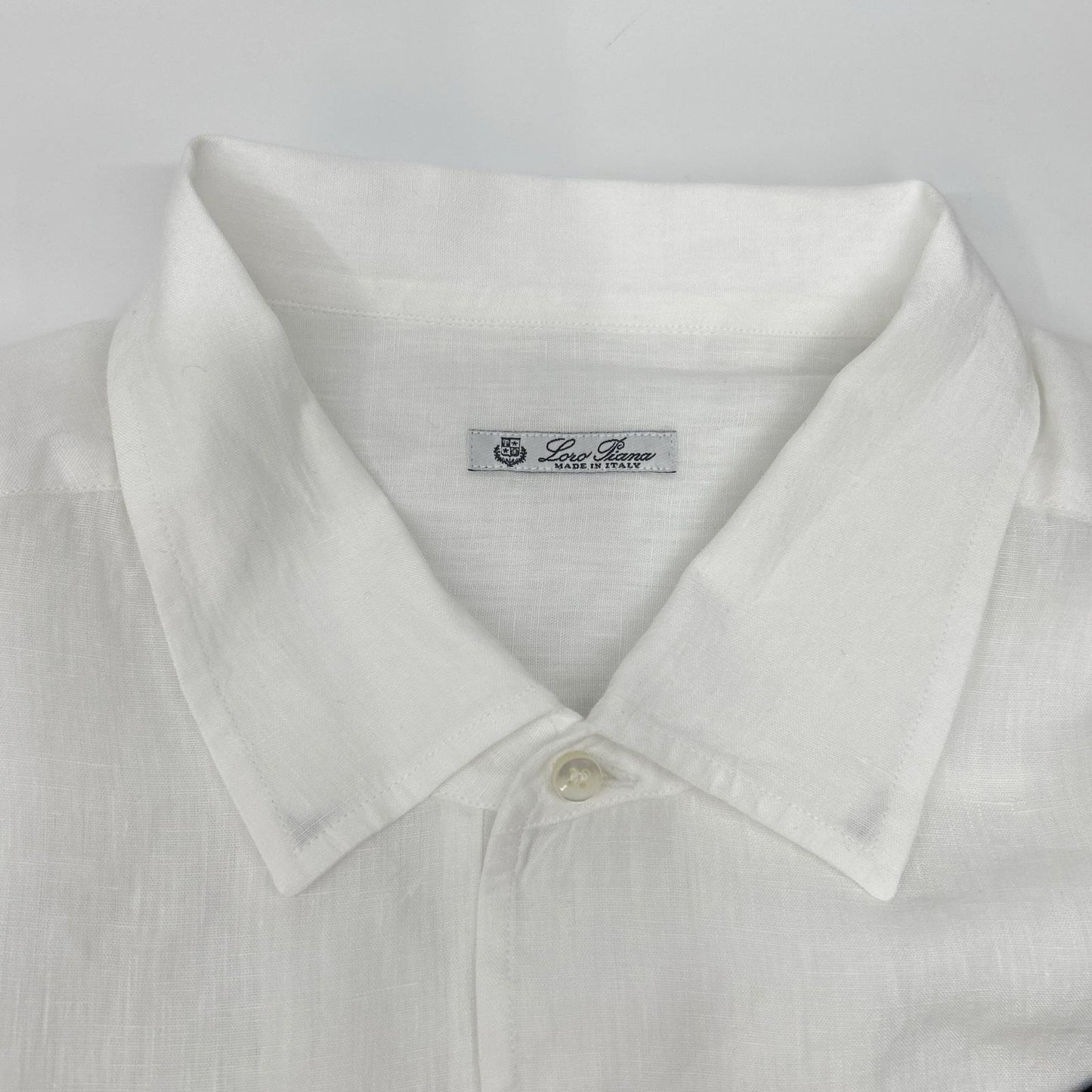 Loro Piana ロロピアーナ MAA8675 ホワイト リネン100 プルオーバー長袖シャツ トップス