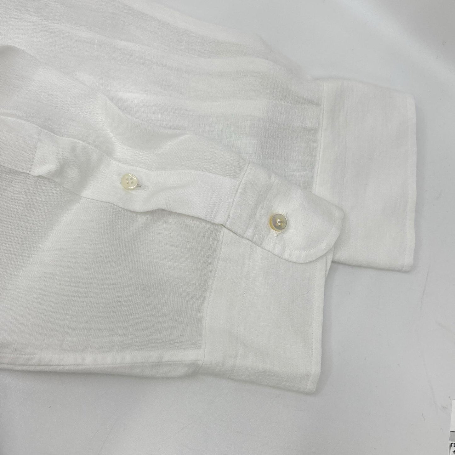 Loro Piana ロロピアーナ MAA8675 ホワイト リネン100 プルオーバー長袖シャツ トップス