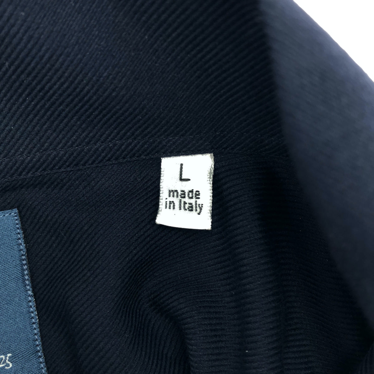finamore フィナモレ ネイビー カシミヤ混 ホリゾンタルカラー長袖シャツ トップス