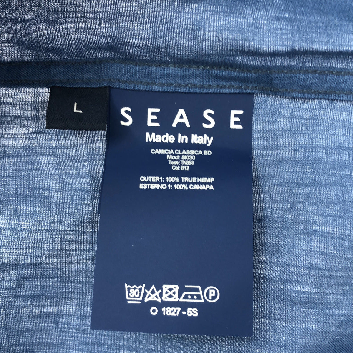 SEASE シーズ 26SS SI030 TN359 ブルー リネン100 長袖シャツ トップス