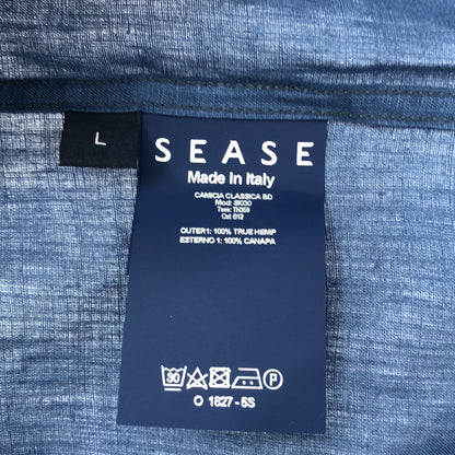 SEASE シーズ 26SS SI030 TN359 ブルー リネン100 長袖シャツ トップス