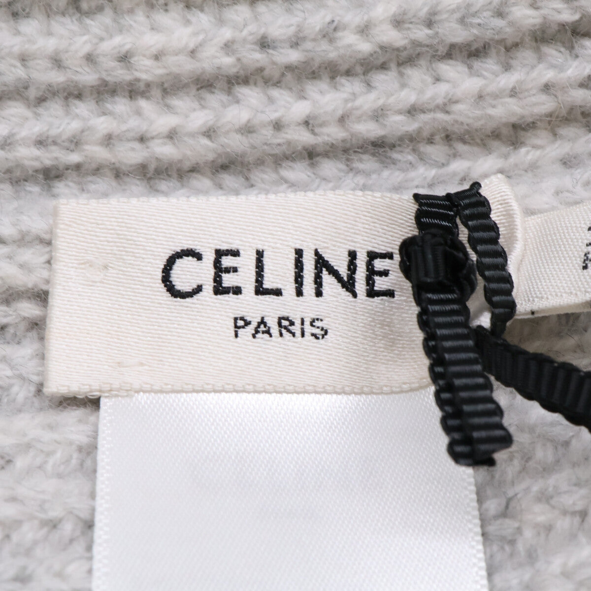 CELINE セリーヌ 【新品同様/国内正規】AA07D317V.08GC トリオンフ パッチ付 カシミヤ ニット帽 帽子