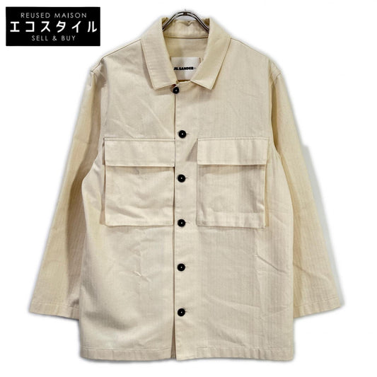 JIL SANDER+ ジルサンダープラス 21SS JPUS600205MS24190011 ホワイト ヘリンボーン オーバーサイズワークシャツジャケット ジャケット