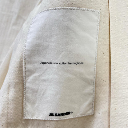 JIL SANDER+ ジルサンダープラス 21SS JPUS600205MS24190011 ホワイト ヘリンボーン オーバーサイズワークシャツジャケット ジャケット