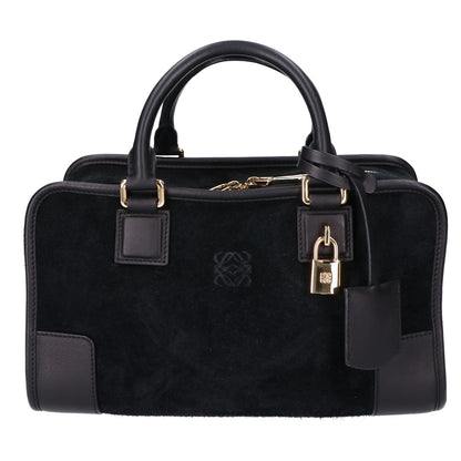 LOEWE ロエベ スエード x スムースレザー アマソナ28 ハンドバッグ