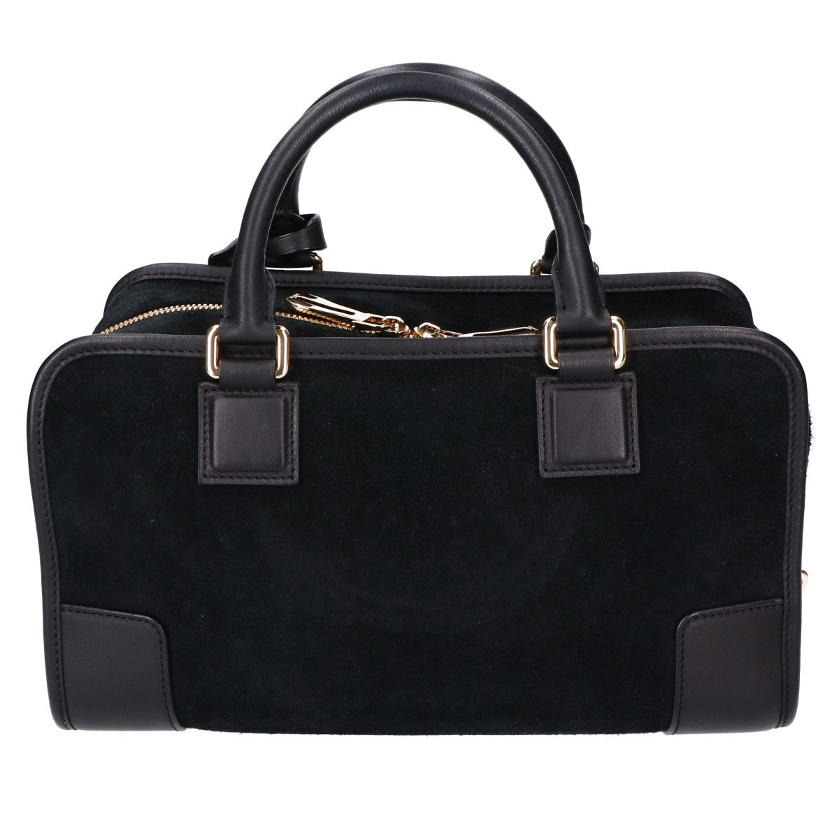 LOEWE ロエベ スエード x スムースレザー アマソナ28 ハンドバッグ