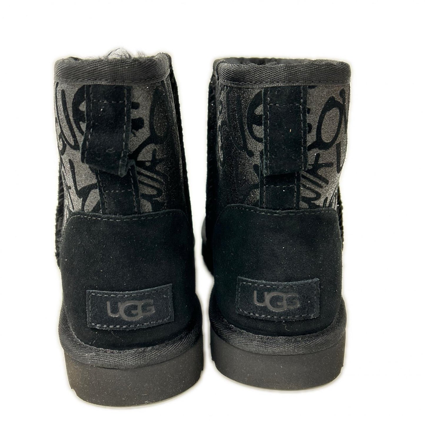 UGG アグ 【新品同様】1107034 W CLASSIC MINI SPARKLE GRAFFITI BOOT グラフィックラメ ムートンブーツ シューズ