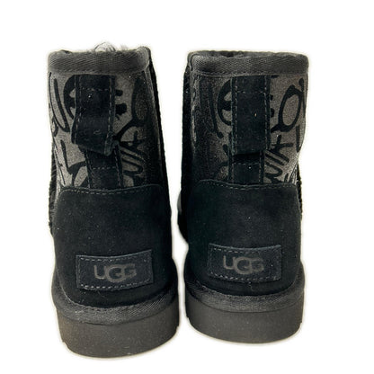 UGG アグ 【新品同様】1107034 W CLASSIC MINI SPARKLE GRAFFITI BOOT グラフィックラメ ムートンブーツ シューズ