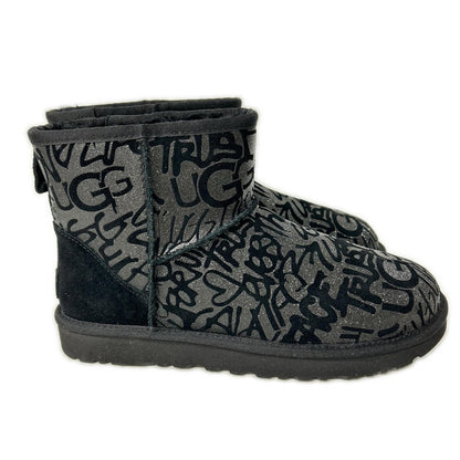 UGG アグ 【新品同様】1107034 W CLASSIC MINI SPARKLE GRAFFITI BOOT グラフィックラメ ムートンブーツ シューズ