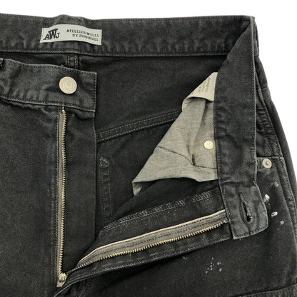 ATELLIER WELLS BY JOHNBULL アトリエウェルズバイジョンブル WY253P02 ブラック オックスオーバーダイダブルニーパンツ ボトムス