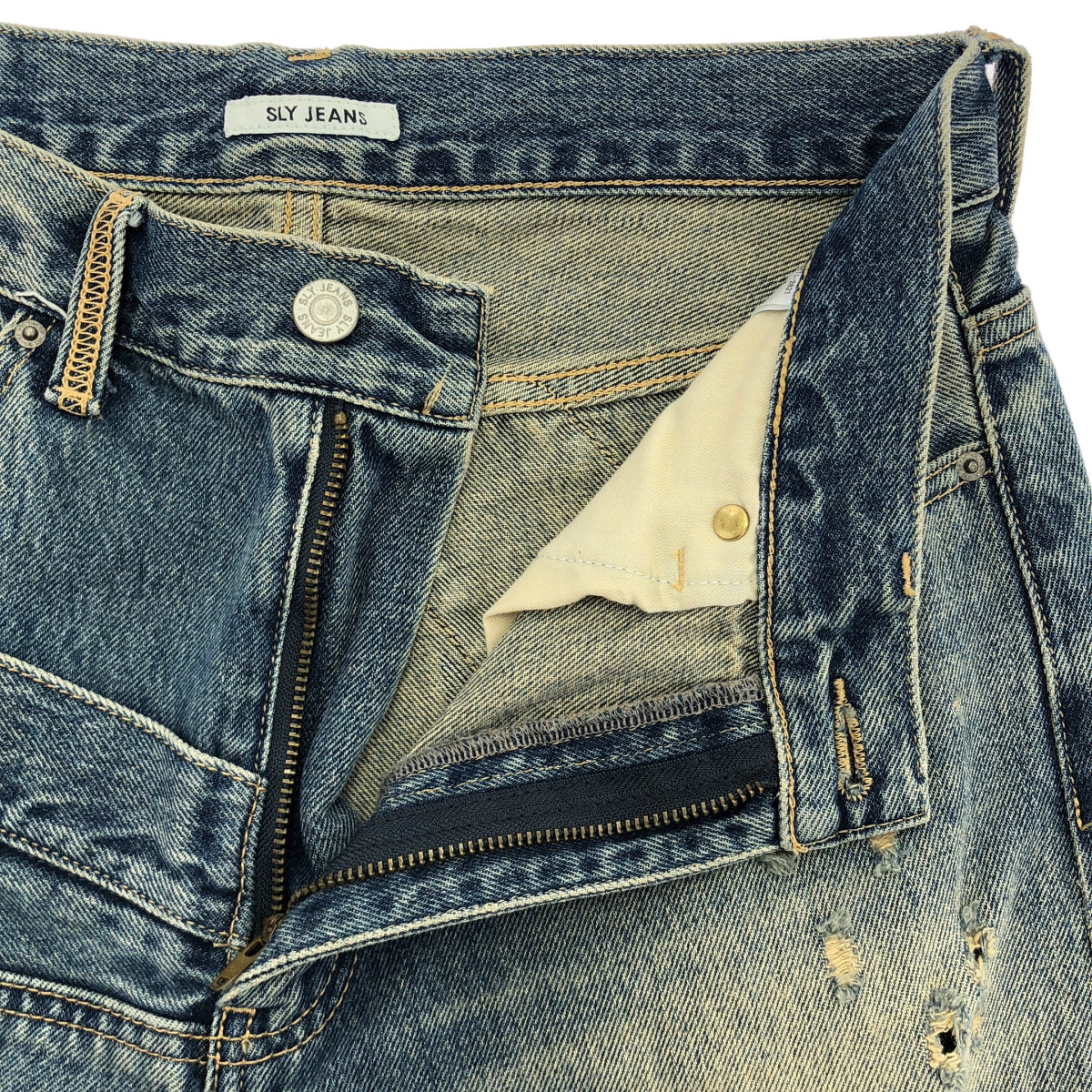 SLY スライ 【JEANS】030ISZ11-2821 インディゴ L/W REMAKE STRAIGHT デニムパンツ ボトムス